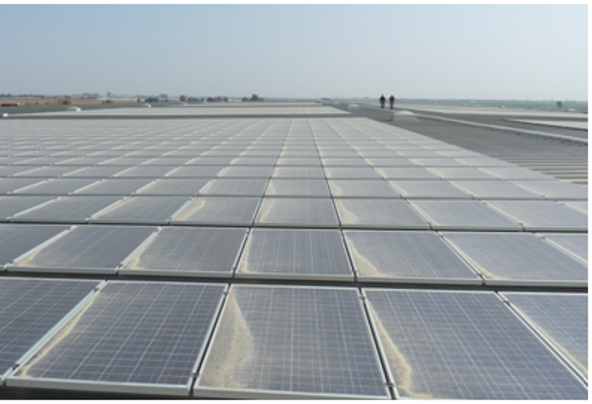 Rooftop distributed plant: clean modules after coating